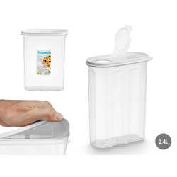 MULTIPURPOSE CEREAL CONTAINER GRAY LID 2,4L
