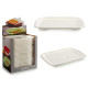 VASSOIO CON SCOLAPIATTI PLASTICA BIANCO