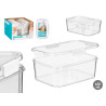 RECIPIENTE HERMETICO RETANGULAR BRANCO 650ML