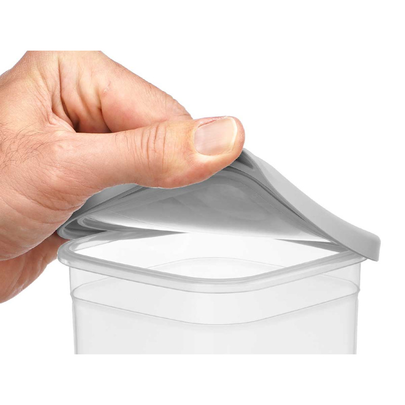 SQUARE JAR GRAY LID 1L