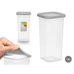 BARATTOLO QUADRATO TAPPO GRIGIO 1,5L