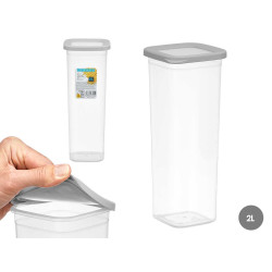 BARATTOLO QUADRATO TAPPO GRIGIO 2L