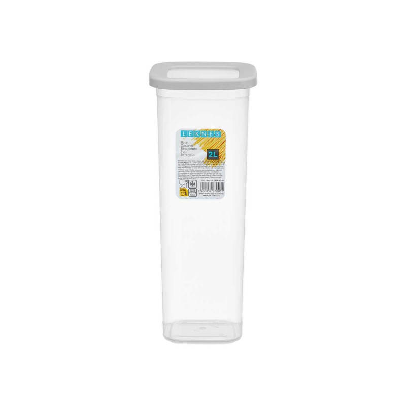 BARATTOLO QUADRATO TAPPO GRIGIO 2L