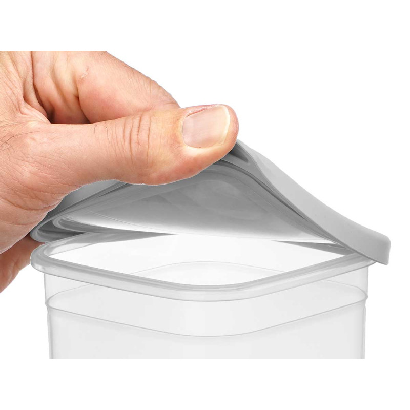SQUARE JAR GRAY LID 2L