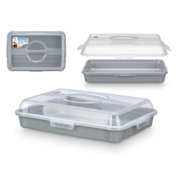 PORTATARTA RECTANGULAR GRD ASA GRIS