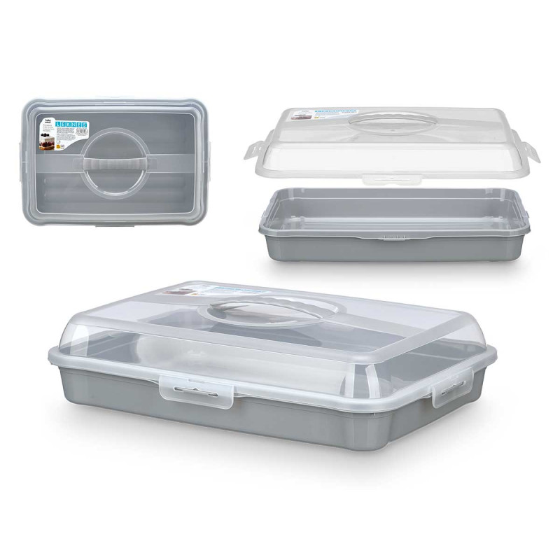 PORTATARTA RECTANGULAR GRD ASA GRIS