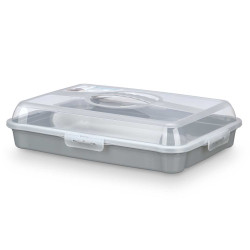 PORTATARTA RECTANGULAR GRD ASA GRIS