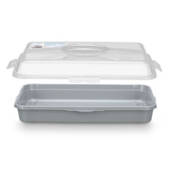 PORTATARTA RECTANGULAR GRD ASA GRIS