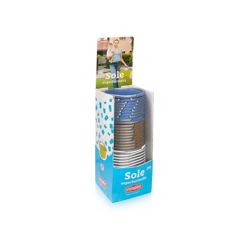 CESTA PLASTICA ROTONDA 16L C/MANICI ASS 3