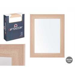 MIRROR 38X48 NATURAL BROWN FRAME