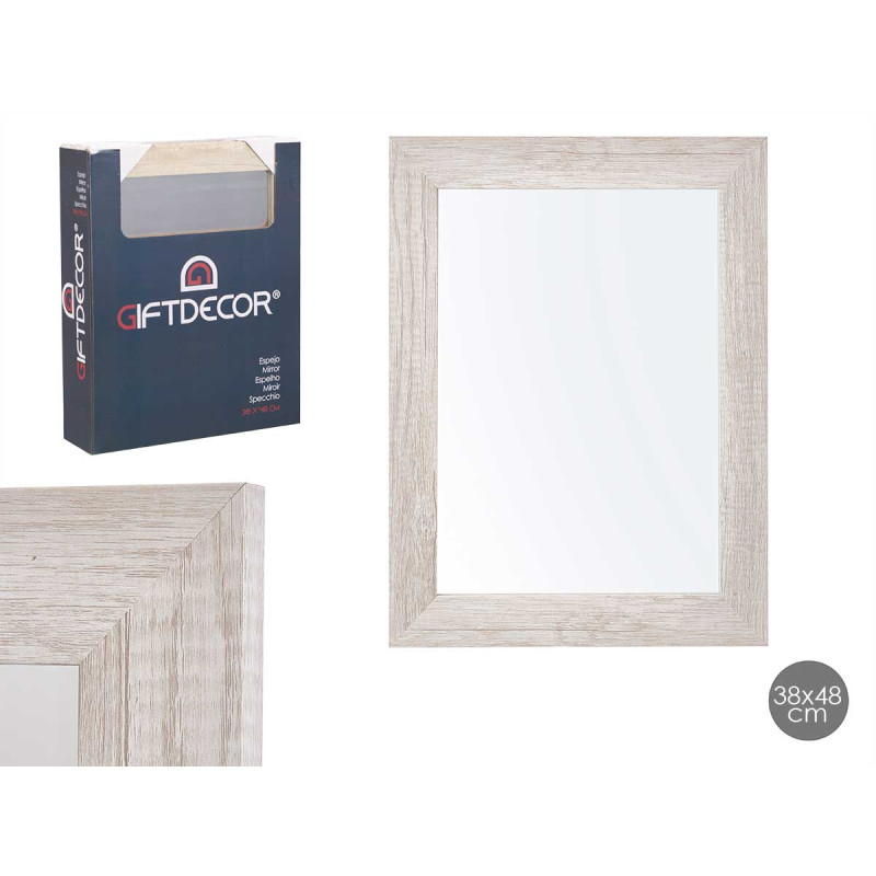 MIRROR 38X48 NATURAL GREY FRAME
