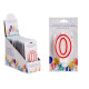 BOUGIE ANNIVERSAIRE NUM 0 BLANC BORD ROU