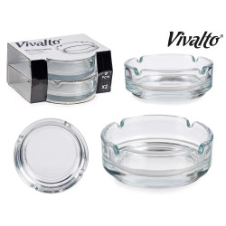 SET 2 POSACENERE VETRO 9 CM