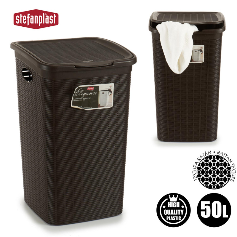 CESTO ROUPA ELEGANCE 50L CHOCOLATE