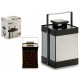 LANTERNA METAL PRETA 10 LEDS ESPELHO PEQ