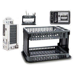 ESCORREDOR LOUCA PLASTICO 2 ANDARES RATTAN CINZ