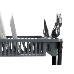 SCOLAPIATTI PLASTICA 2 PIANI RATTAN GRI