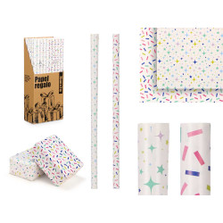 ROTOLA CARTA REGALO 70X200 CONFETTI STELLE ASSOR