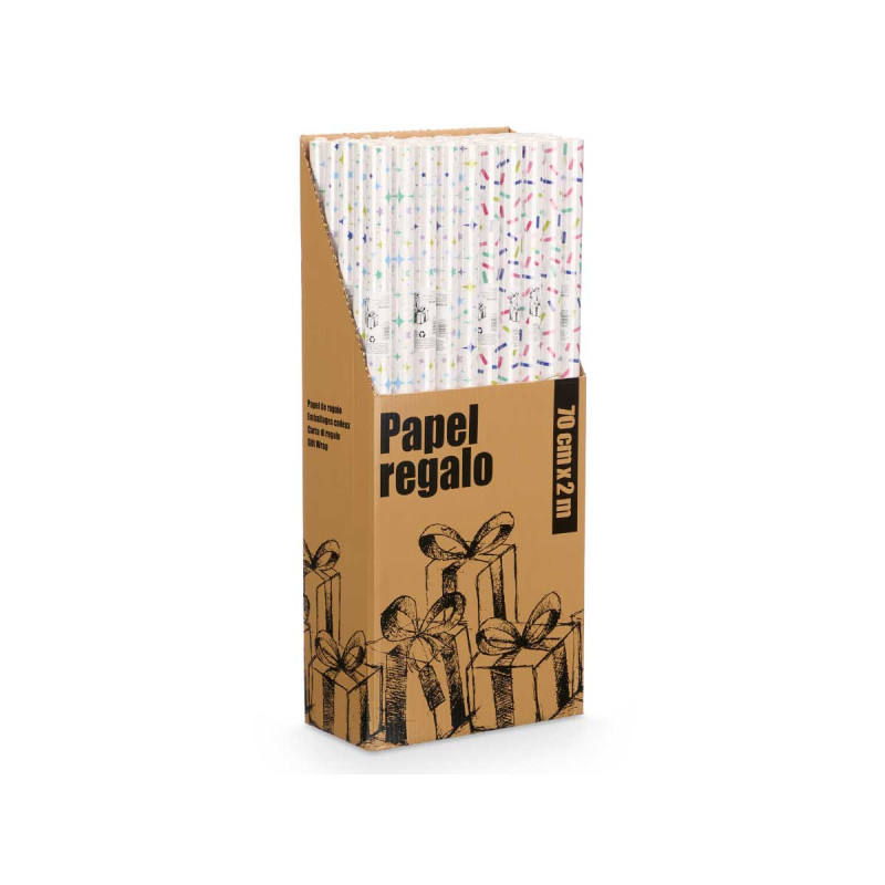 ROTOLA CARTA REGALO 70X200 CONFETTI STELLE ASSOR