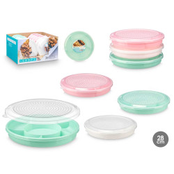 AIRTIGHT COMPARTMENT TRAY ASSORTED 3 COLORS