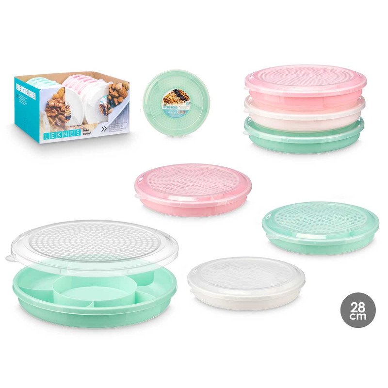 AIRTIGHT COMPARTMENT TRAY ASSORTED 3 COLORS