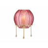 VASO PALLA DI CRISTALLO ROSA BASE METALLO ORO