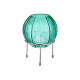 JARRON BOLA CRISTAL AZUL BASE METAL PLATA