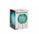 JARRON BOLA CRISTAL AZUL BASE METAL PLATA