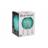 VASO PALLA DI CRISTALLO BLU BASE METALLO ARGENTO