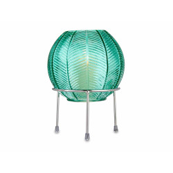 VASO PALLA DI CRISTALLO BLU BASE METALLO ARGENTO