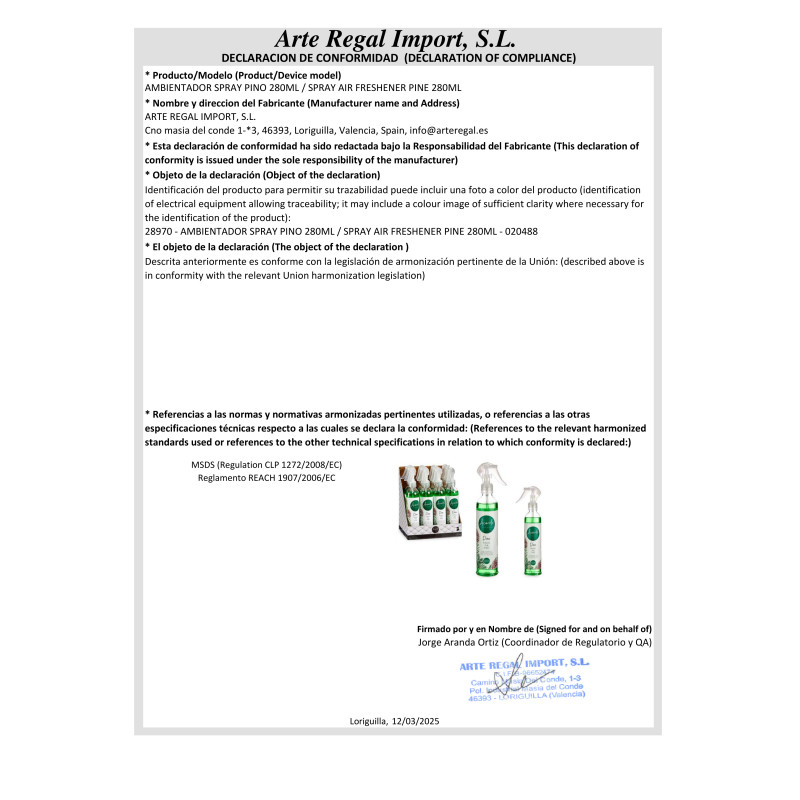 PROFUMATORE SPRAY PINO 280ML