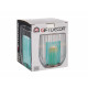 BASE CANDELA CRISTALLO GABBIA BLU METALLO ARGENTO