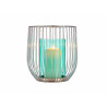 BASE CANDELA CRISTALLO GABBIA BLU METALLO ARGENTO