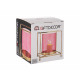 BASE BOUGIE VERRE CARRE ROSE METAL OR GRD 