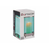 BASE VELA VIDRO CILIND AZUL METAL PRATEADO PEQ