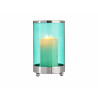 BASE CANDELA CRISTALLO CILIND BLU METALLO ARG PICC