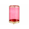 BASE BOUGIE VERRE CYLIND ROSE METAL OR GRD