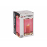 BASE BOUGIE VERRE CYLIND ROSE METAL OR GRD
