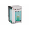 BASE BOUGIE VERRE CYLIND BLEU METAL ARGENT GRD