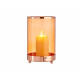 BASE BOUGIE VERRE CYLIND AMBRE METAL CUIVRE GRD