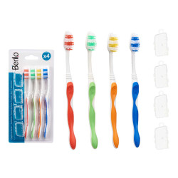 SET 4 SPAZZOLINI DENTI CUSTODIA