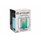 BASE CANDELA CRISTALLO LUCE BLU METAL ARGENTO