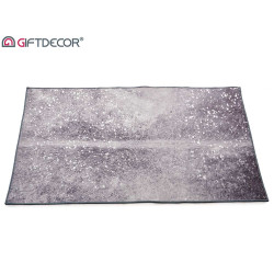 TAPETE CINZENTO 100X150CM COM PADRÃO PRATEADO
