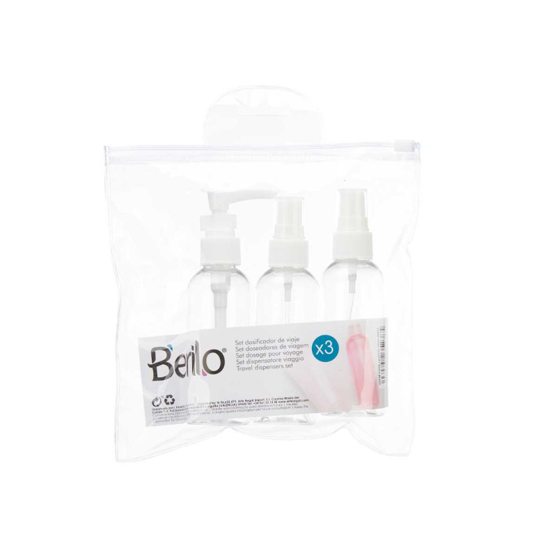 SET DA VIAGGIO 3 VASI COPERCHIO BIANCO