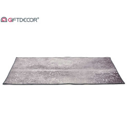 TAPETE CINZENTO 100X150CM COM PADRÃO PRATEADO