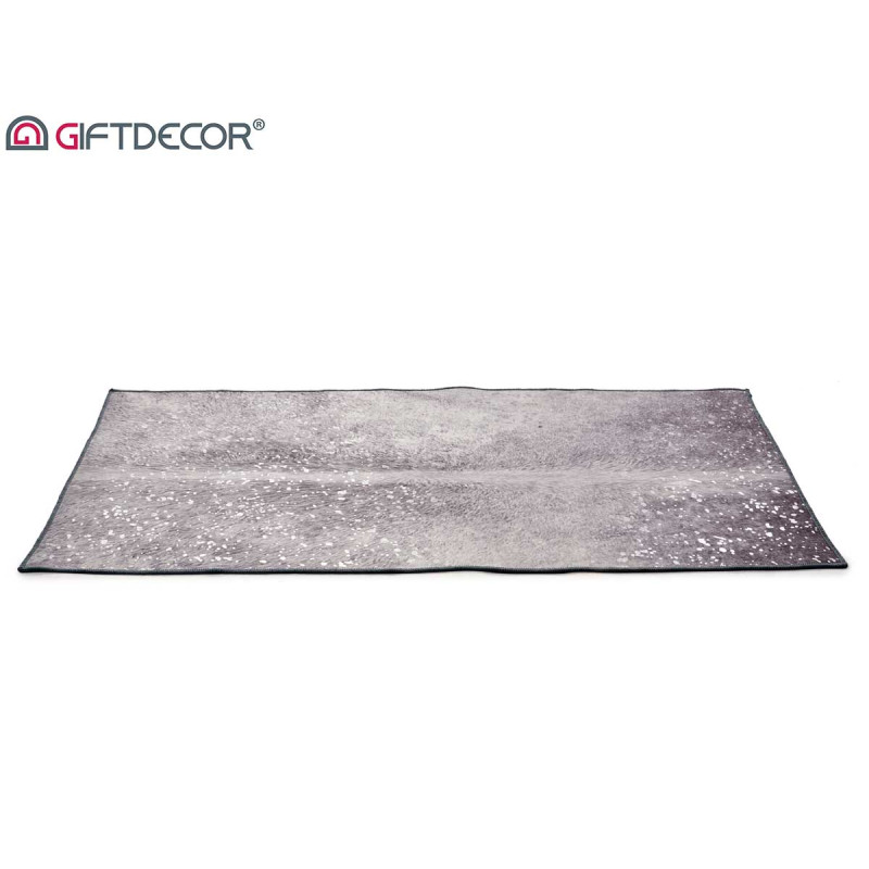 TAPETE CINZENTO 100X150CM COM PADRÃO PRATEADO