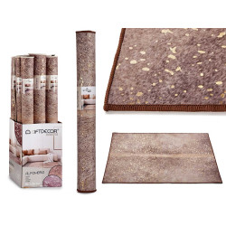 ALFOMBRA MARRON 100X150CM CON MANCHAS DORADAS