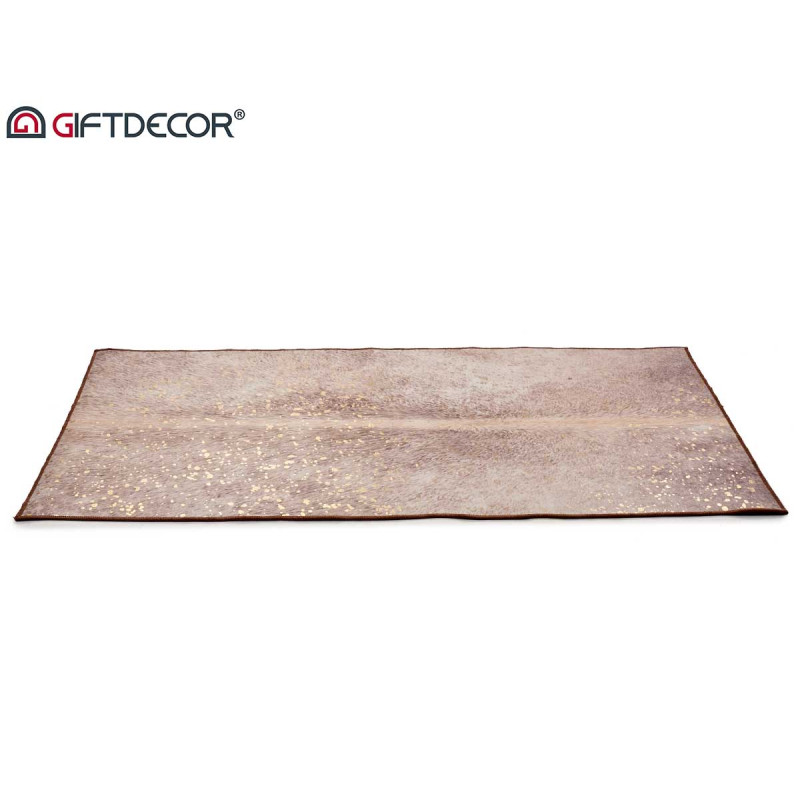 ALFOMBRA MARRON 100X150CM CON MANCHAS DORADAS