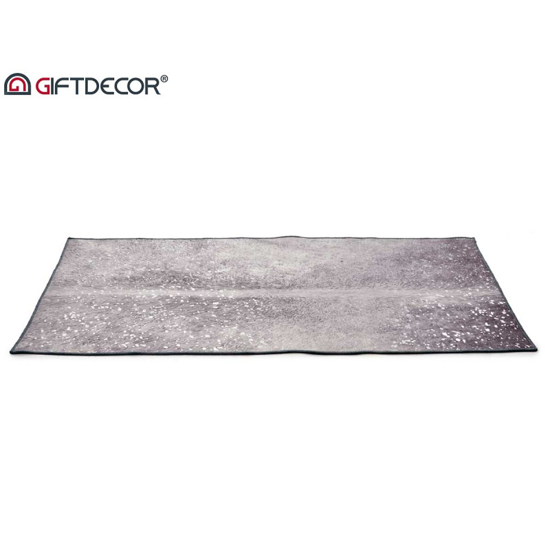 ALFOMBRA GRIS 133X190CM CON MANCHAS PLATEADAS