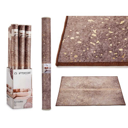 ALFOMBRA MARRON 133X190CM CON MANCHAS DORADAS